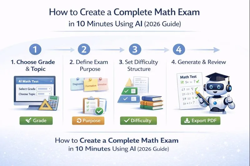 How to Create a Complete Math Exam in 10 Minutes Using AI (2026 Guide)
