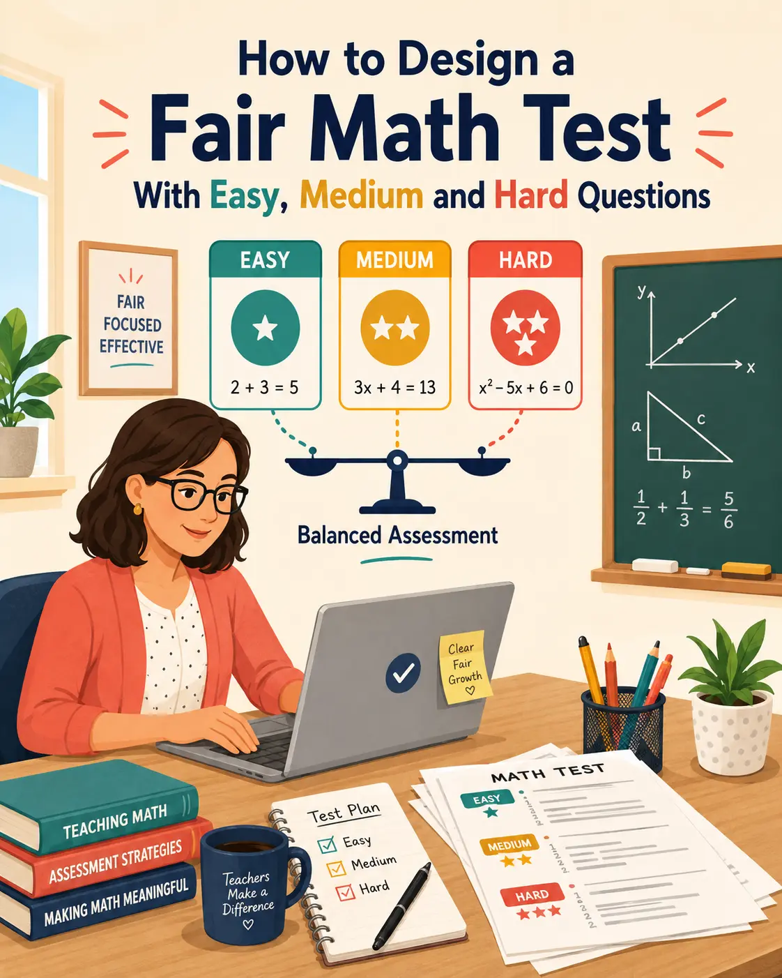 How to Design a Fair Math Test With Easy, Medium and Hard Questions
