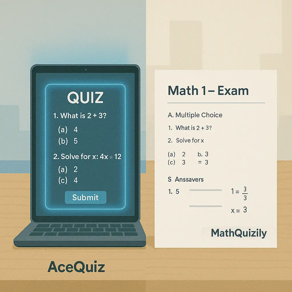 MathQuizily vs. AceQuiz: One Click to Exam-Ready PDFs